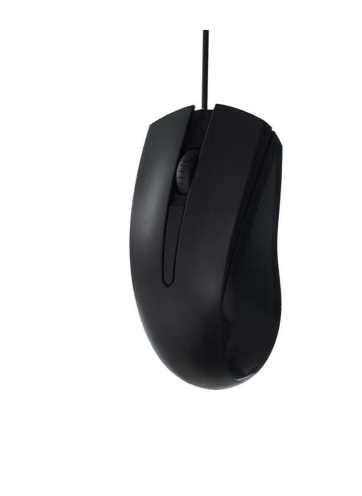 Generic - Portable Wired Optical Mouse USB Type Designed With Comfortable Shaped Available To Use Anywhere Fits Multiple Devices - Black - Image 1