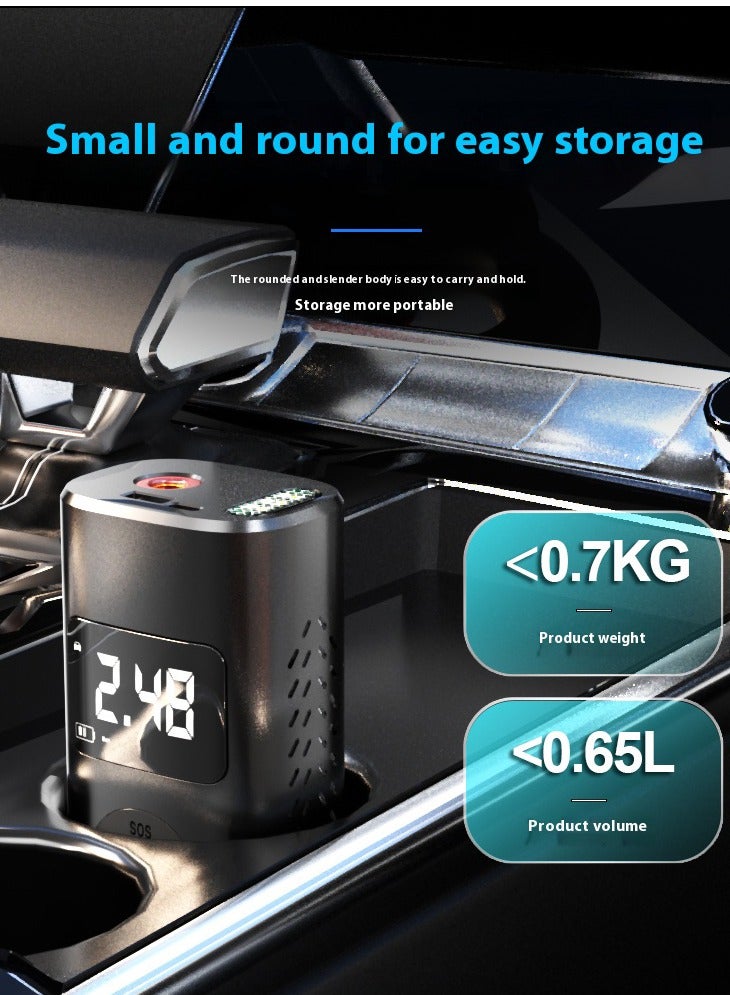 Generic Air Compressor Tire Inflator Pump Car Portable, 150 PSI Fast Inflation with LCD Dual Screen, [Cordless Strong Power] Car Tire Electric Pump for Car, Bicycle, Motorcycle, Ball (Ramadan Limited Time Promotion Price)  - Image 2