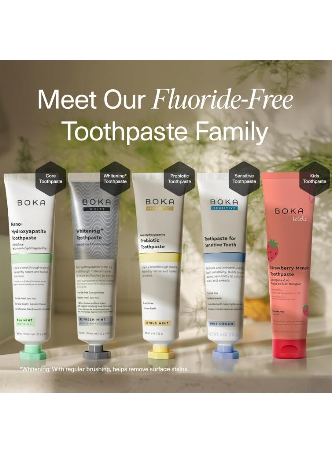 بوكا Boka Fluoride Free Toothpaste, Nano Hydroxyapatite Toothpaste, Appropriate for Sensitive Teeth - for Adult Oral Care - Ela Mint Flavor, 4 Fl Oz (113g) 1Pk - Image 3