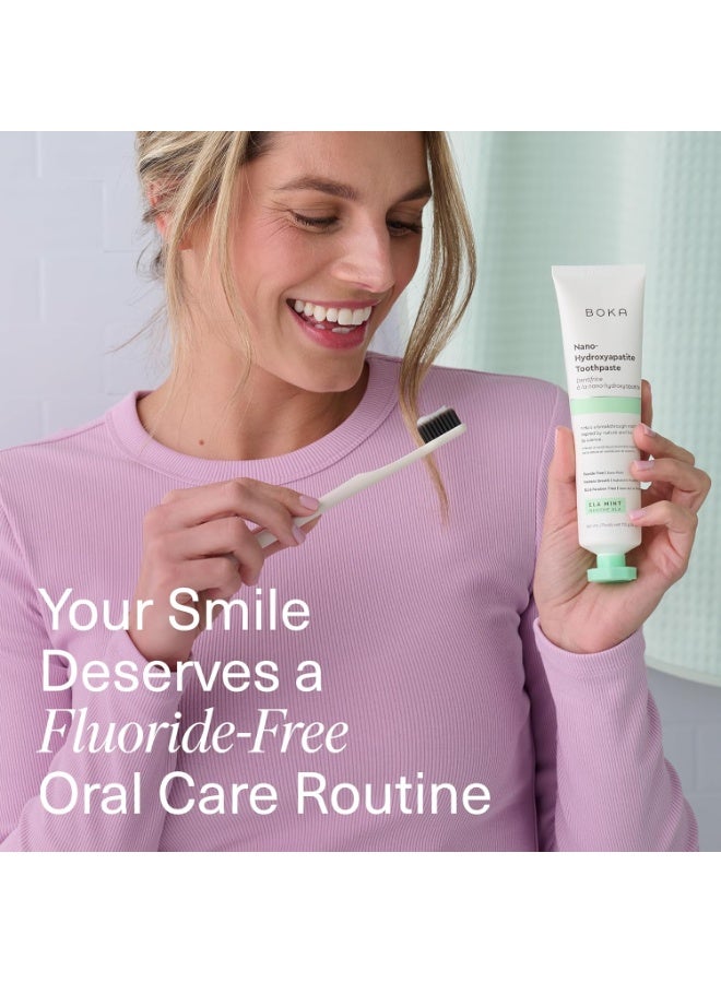 بوكا Boka Fluoride Free Toothpaste, Nano Hydroxyapatite Toothpaste, Appropriate for Sensitive Teeth - for Adult Oral Care - Ela Mint Flavor, 4 Fl Oz (113g) 1Pk - Image 4