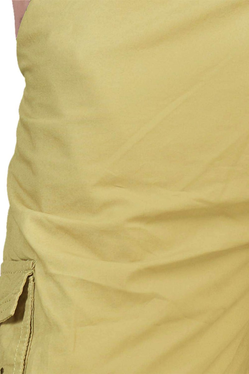 0-DEGREE Men's Regular Fit Three Quarter Shorts Khakhee 38 Inch - Yellow - Image 4