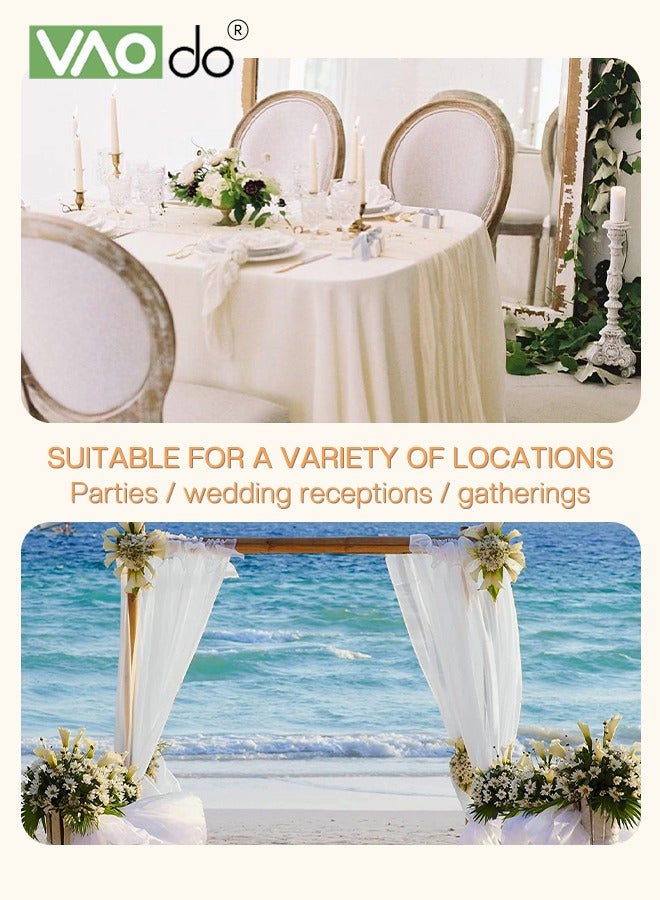 فاو دو مفرش طاولة شفاف، مفرش طاولة طويل بنمط بوهو الريفي الشفاف، مفرش طاولة طويل، زينة مائدة مركزية، ديكور منزلي أبيض - Image 5