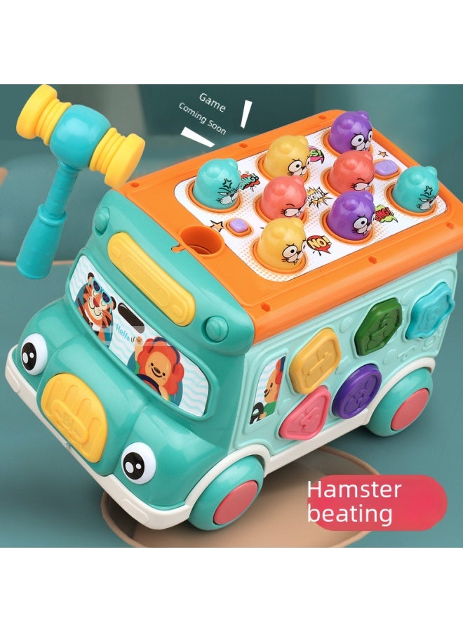 705 Children's Car Hamster Cartoon Bus Knock Game Machine Bilingual Hamster Toy Wholesale-Color:Color Box Blue - Image 5
