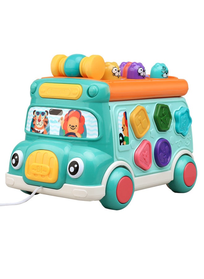 705 Children's Car Hamster Cartoon Bus Knock Game Machine Bilingual Hamster Toy Wholesale-Color:Color Box Blue - Image 1