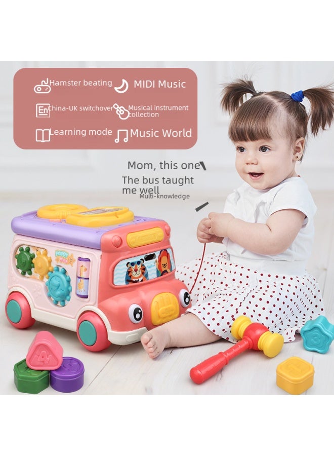 705 Children's Car Hamster Cartoon Bus Knock Game Machine Bilingual Hamster Toy Wholesale-Color:Color Box Blue - Image 4