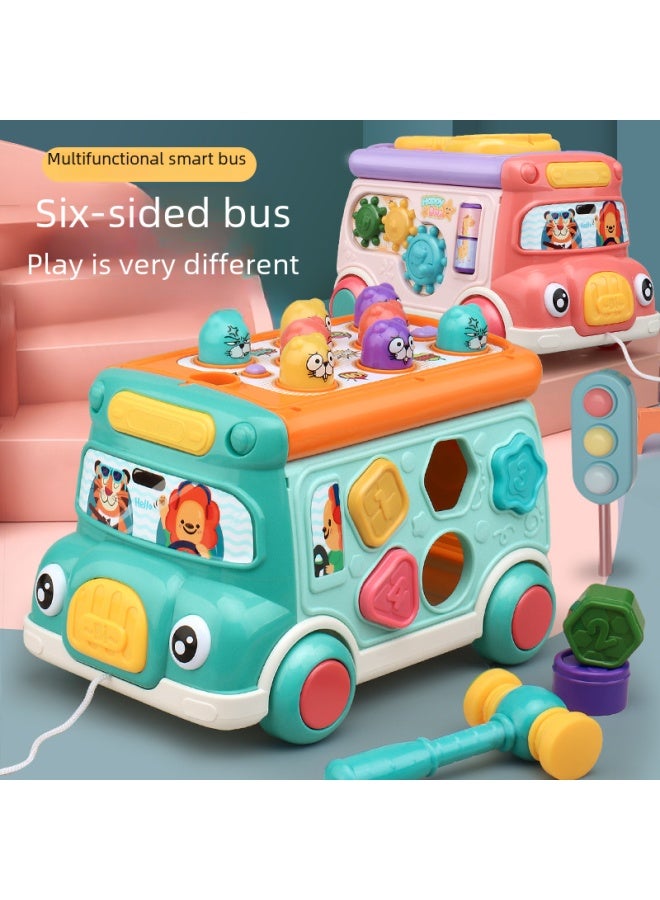 705 Children's Car Hamster Cartoon Bus Knock Game Machine Bilingual Hamster Toy Wholesale-Color:Color Box Blue - Image 2