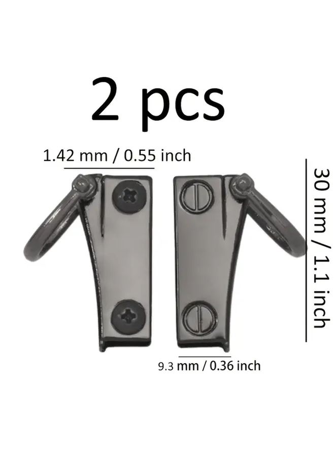 2 Pcs Golden Side Pocket Hooks With Screws D Ring Handbag Connector Bag Clips Hardware For Handbag Travel Accessory DIY Wallet Making Supplies - Image 2