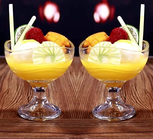 WQR 150 ml Flower Design Glass Dessert Bowls Ice Cream Cup Home Restaurants and Parties Set of 6 ice Bowl 6 - Image 2