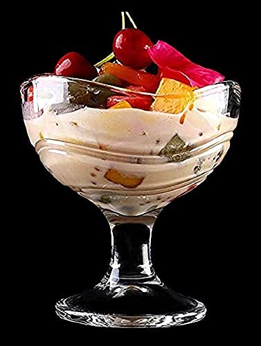 WQR 150 ml Flower Design Glass Dessert Bowls Ice Cream Cup Home Restaurants and Parties Set of 6 ice Bowl 6 - Image 1
