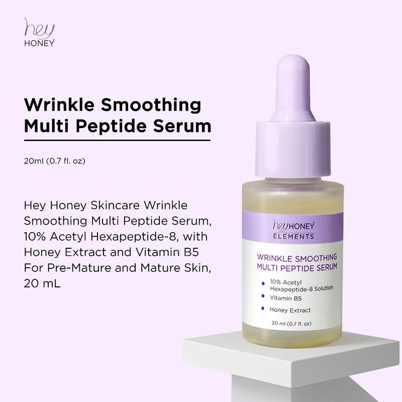 Hey Honey WrinkleSmoothing MultiPeptide Serum 10 Acetyl Hexapeptide8 Honey Extract Vitamin B5 Visibly Reduce Fine Lines Expression Wrinkles 067 fl oz 20 mL - Image 4