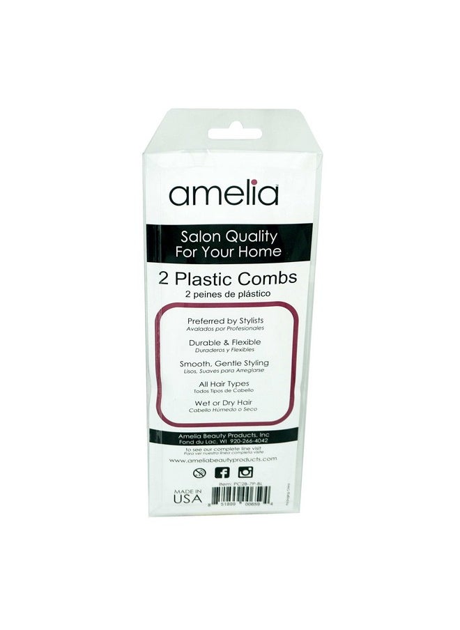 Amelia Beauty Products - 7in Plastic Pick Comb, pack of 2 - Image 1