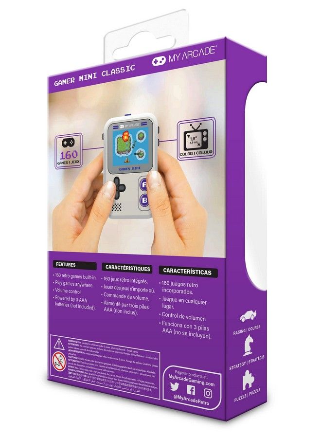 My Arcade Gamer Mini Classicpurple: Miniature Handheld Gaming System Packed With 160 Games 1.8 Color Display (Dgun3924) Small - Image 4