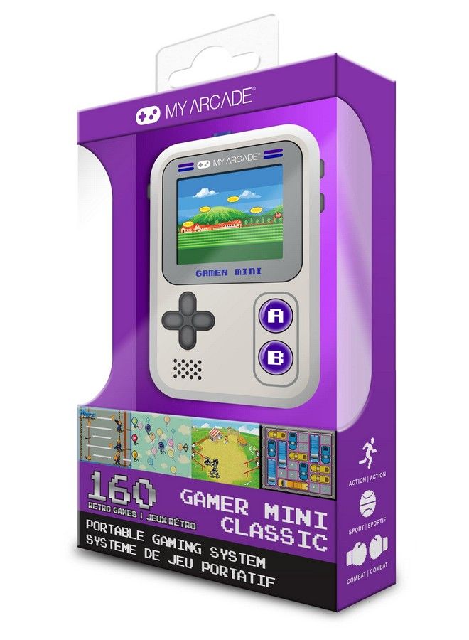 My Arcade Gamer Mini Classicpurple: Miniature Handheld Gaming System Packed With 160 Games 1.8 Color Display (Dgun3924) Small - Image 3