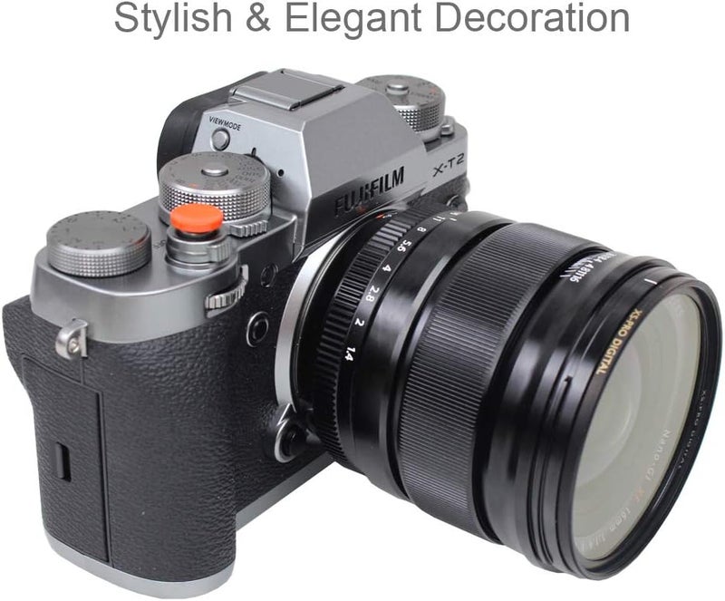 FotoTech Soft Shutter Release Button Compatible with Fuji Fujifilm X-T5 X-T4 X-T3 X-T30 X-T30 II X-T20 X-PRO3 X100V X100F X-E4 X-E3 RX1R II RX10 IV III Leica M9 Nikon Df F3 (3 Pieces, Orange) - Image 4