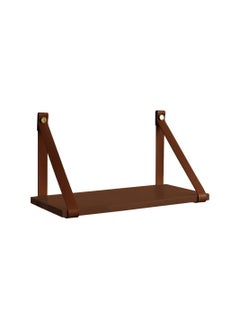Home Gallery PU Brown Leather Strap Wall Floating Shelf  Brown  - Image 3