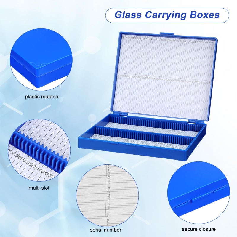 100 Slide Capacity Plastic Microscope Slide Storage Box Reusable Case for Scientific Educational Use - Image 4