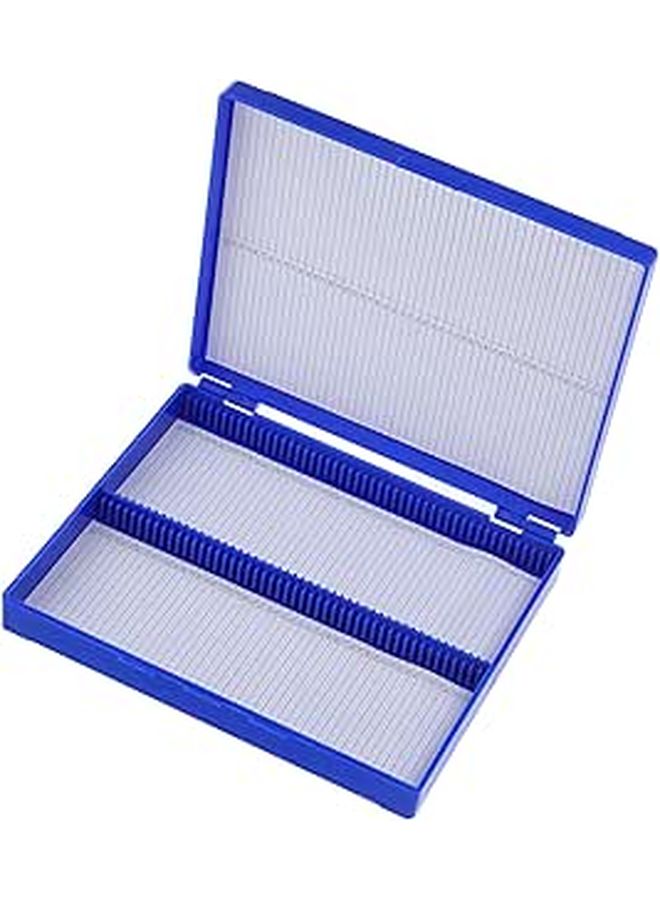 100 Slide Capacity Plastic Microscope Slide Storage Box Reusable Case for Scientific Educational Use - Image 1