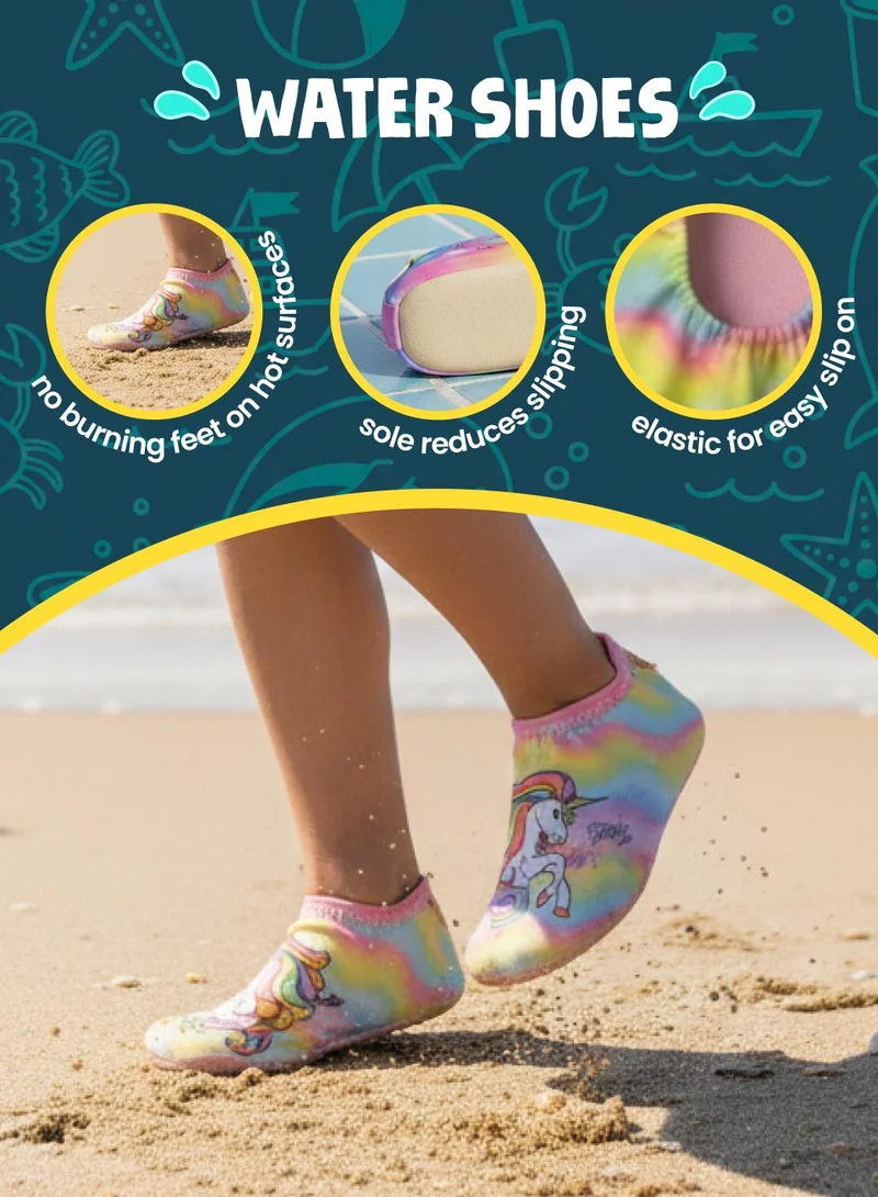 Slipstop Magical Slipstop Magical Print Kids Non Slip Water and Beach Shoes Lightweight Quick Dry Swim Ready Footwear for Babies and Children for Women | Best Price UAE