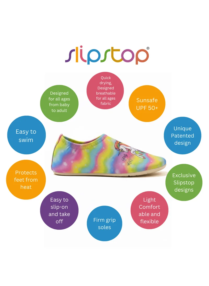 Slipstop multicolour Slipstop Magical Print Kids Non Slip Water and Beach Shoes Lightweight Quick Dry Swim Ready Footwear for Babies and Children for Women | Best Price UAE