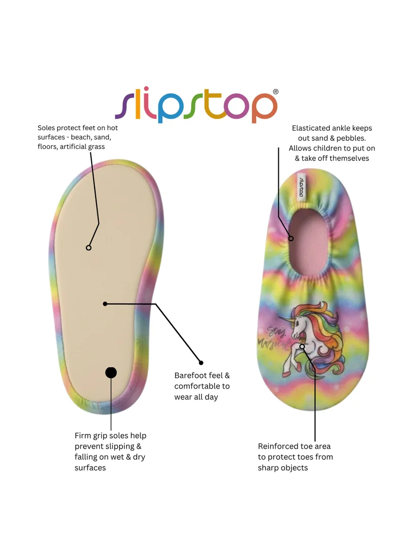 Slipstop multicolour Slipstop Magical Print Kids Non Slip Water and Beach Shoes Lightweight Quick Dry Swim Ready Footwear for Babies and Children for Women | Best Price UAE