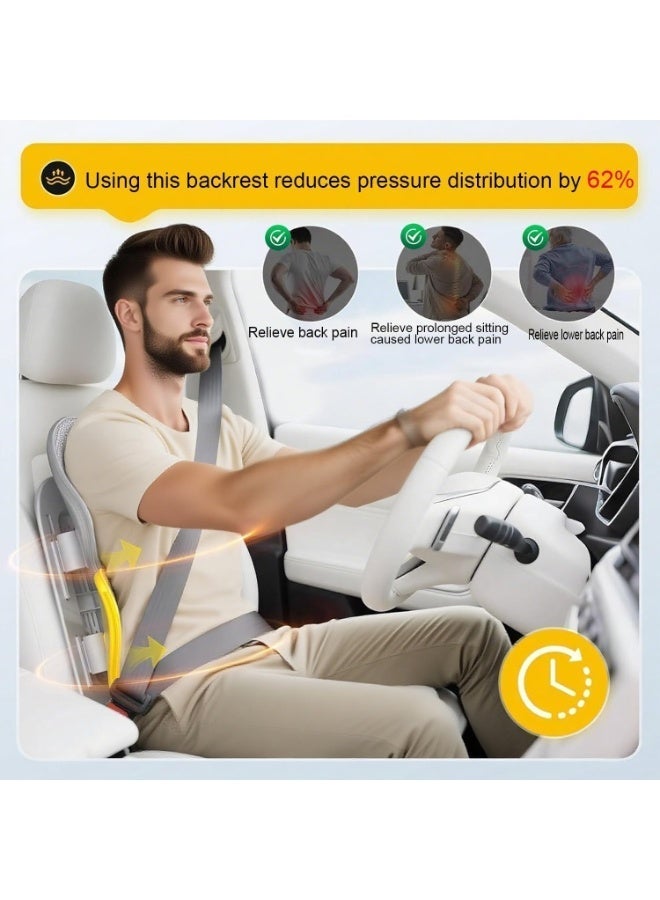 PACEIN Ergonomic Car Lumbar Support with Adjustable Height, Breathable 4-Leaf Movable Cushion, High Rebound Back Support for Car Seat - Image 3