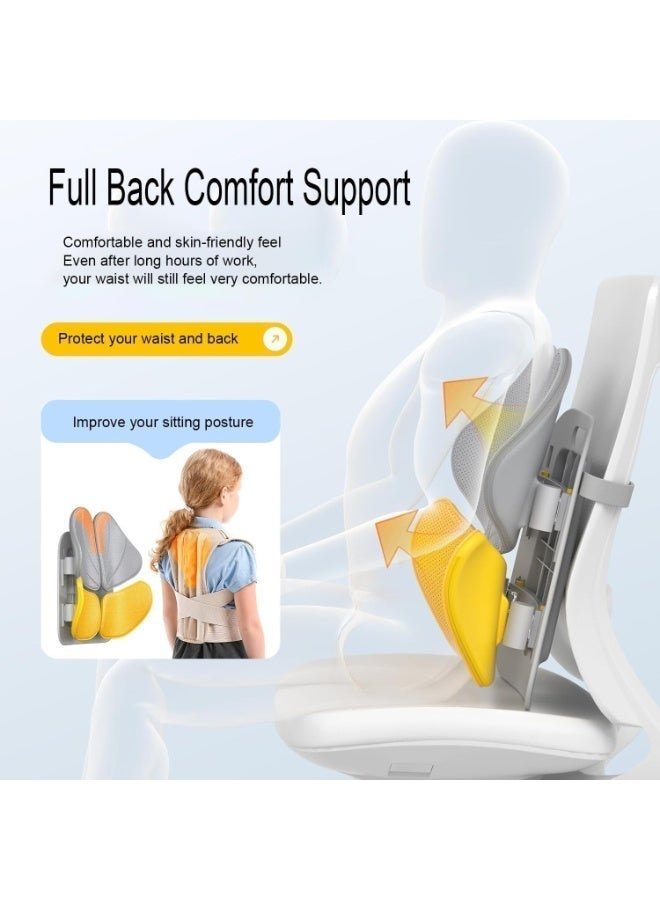 PACEIN Ergonomic Car Lumbar Support with Adjustable Height, Breathable 4-Leaf Movable Cushion, High Rebound Back Support for Car Seat - Image 2