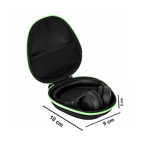 GadgetBite Headphone Carrying EVA Case Earpads Storage Bag Headphone Pouch Portable Anti-Pressure Compatible with Boat 550/Sony WH C510/Flix X1/Sony CH710n/Hyperx Cloud Cases (Black Green) - Image 3