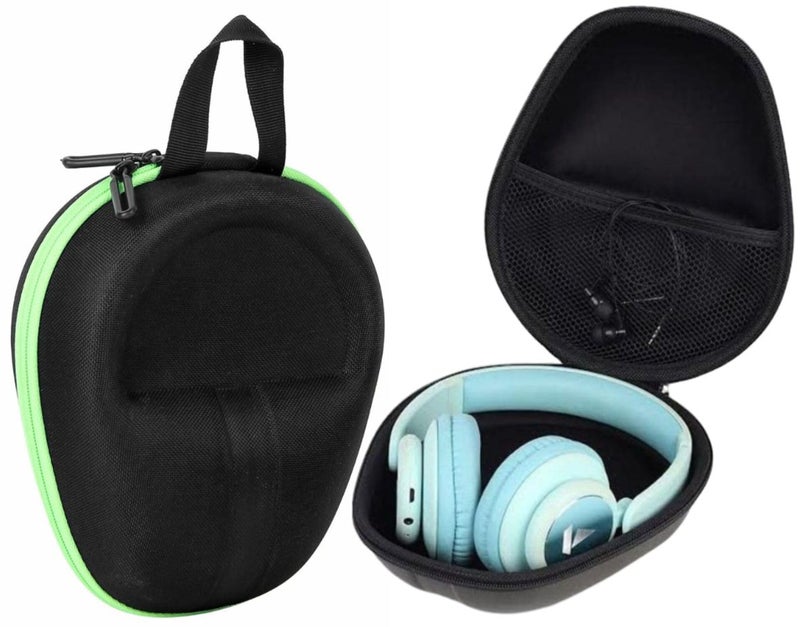 GadgetBite Headphone Carrying EVA Case Earpads Storage Bag Headphone Pouch Portable Anti-Pressure Compatible with Boat 550/Sony WH C510/Flix X1/Sony CH710n/Hyperx Cloud Cases (Black Green) - Image 1