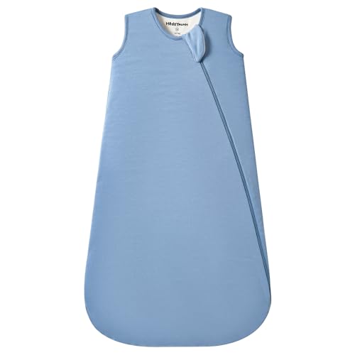 HEDSYOUHH 1.0 Tog Baby Sleep Sack, Wearable Blanket for Infants & Toddlers, Bamboo Rayon, 2-Way Zipper, Sleeping Bag for Newborn Babies, Lightweight for Spring & Autumn,Blue,L - Image 1
