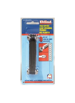 9-in-1 SAE Fold-Up Hex Key Set Silver and Black 2.8 x 14.8 x 7.2 cm 20912