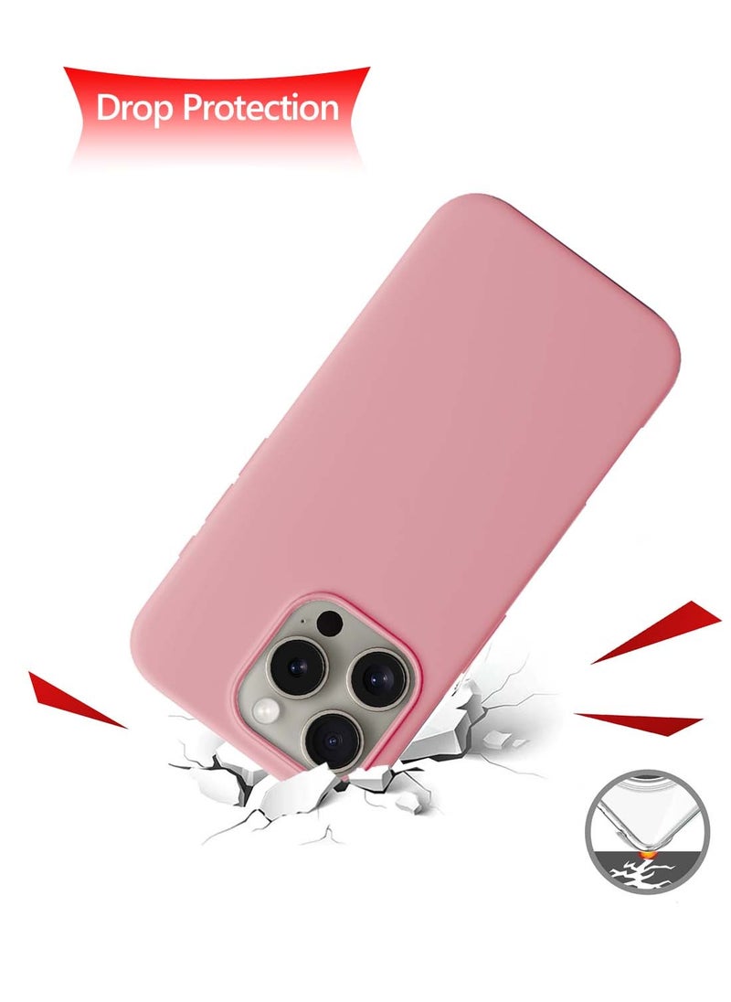 Wtech - Apple iPhone 16 Pro Max 2024 Premium Liquid Silicone Case Cover - Pink - Image 1