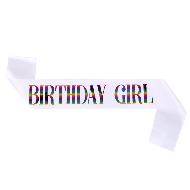 Birthday Queen Sash Satin Gold Belt JD046 color