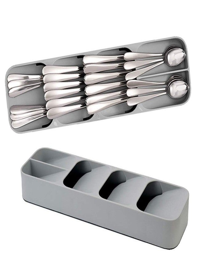 Orrda Compact Cutlery Organizer Rack | Plastic Kitchen Drawer Organizer Tray Cutlery Spoon Fork Storage Tableware Holder Rack Box Kitchen Tool (1Psc_Multicolor) - Image 1