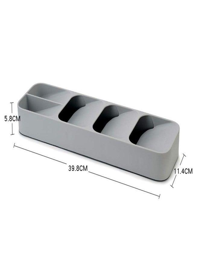 Orrda Compact Cutlery Organizer Rack | Plastic Kitchen Drawer Organizer Tray Cutlery Spoon Fork Storage Tableware Holder Rack Box Kitchen Tool (1Psc_Multicolor) - Image 2