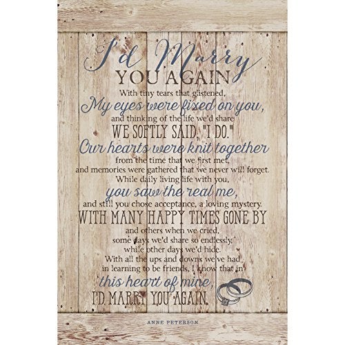 DEXSA I'D Marry You…New Horizons Wood Plaque with Easel | Made in the USA - Image 1