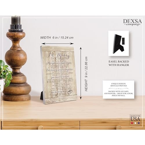 DEXSA I'D Marry You…New Horizons Wood Plaque with Easel | Made in the USA - Image 5