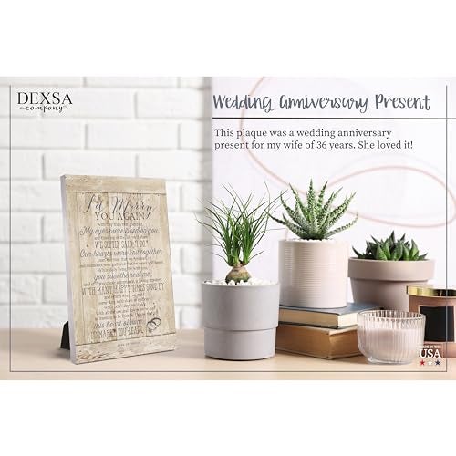 DEXSA I'D Marry You…New Horizons Wood Plaque with Easel | Made in the USA - Image 2