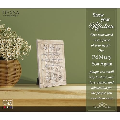 DEXSA I'D Marry You…New Horizons Wood Plaque with Easel | Made in the USA - Image 4