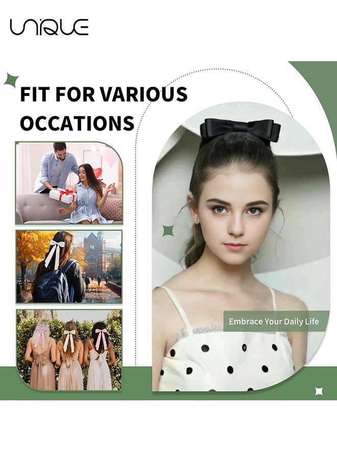 Unique 4 Pcs Hair Clip - Satin Butterfly Knot Hair Clip - Black & White Bow Hair Dress Up Accessories for Party/Show/Wedding - Image 5