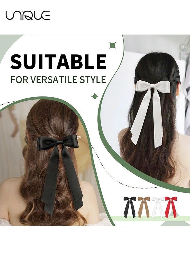 Unique 4 Pcs Hair Clip - Satin Butterfly Knot Hair Clip - Black & White Bow Hair Dress Up Accessories for Party/Show/Wedding - Image 4