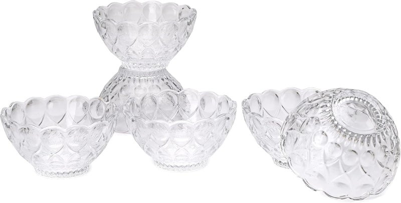 Somil MultiPurpose Tableware SnackVeritable Serving Bowl Set of 6 Glass Clear Round BowltF6B - Image 2