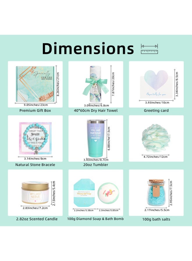 MissTiara سلة هدايا للنساء - صندوق هدايا عيد الميلاد، 10 هدايا فريدة لعيد الميلاد للنساء، حزمة علاج سبا مريحة للنساء، سلة هدايا شفاء سريع ترسل دفعة من أشعة الشمس للصداقة - أضئ يومها - Image 2
