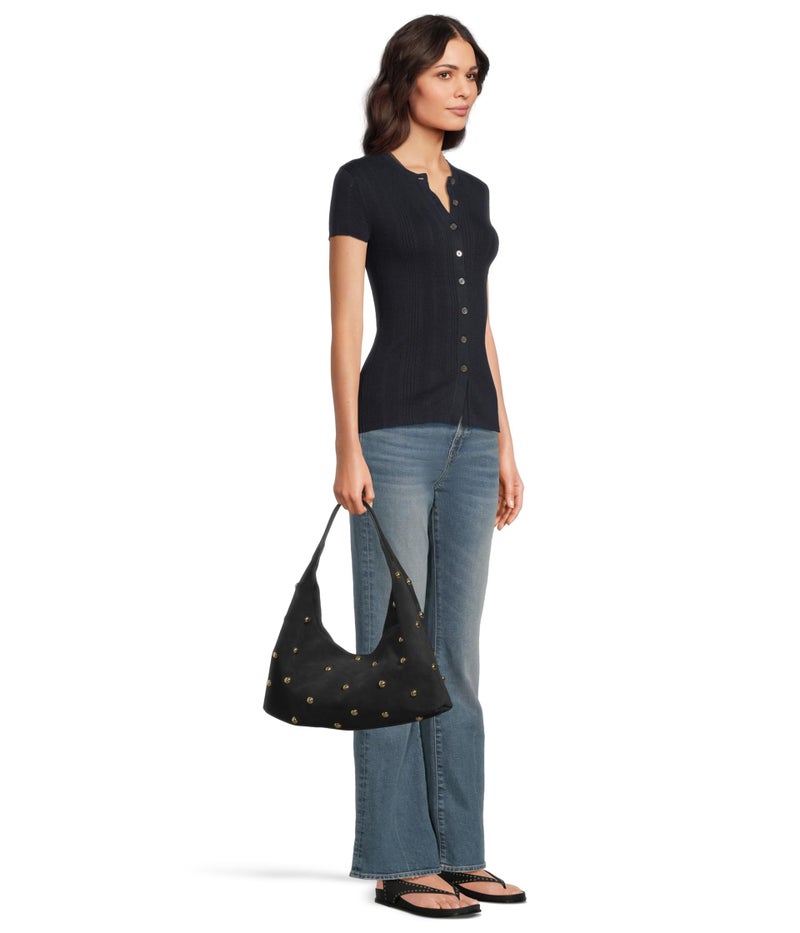 Made Well Madewell Women Suede Slouchy Shoulder Bag-Stud Juniper Berry One Size - Image 2