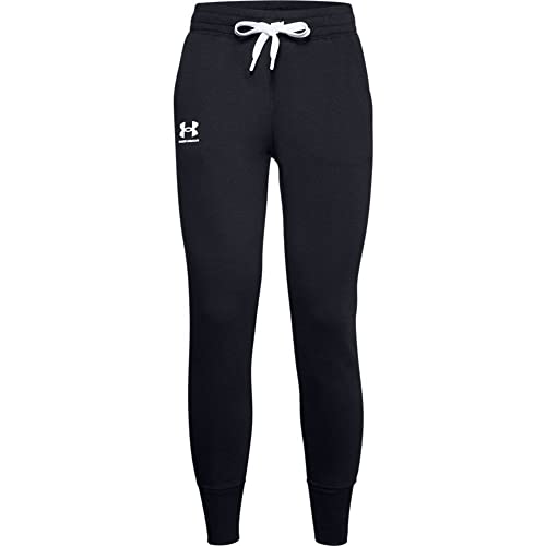 Under Armour Womens Rival Fleece Joggers, Black (001)/White, 3X - Image 4