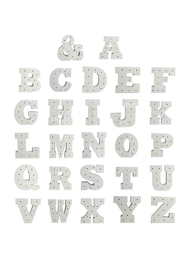 نيبمينينت مصباح LED ليلي خشبي بتصميم حروف أبجدية مكون من 26 حرفا أبيض 15x14x3سنتيمتر - Image 1