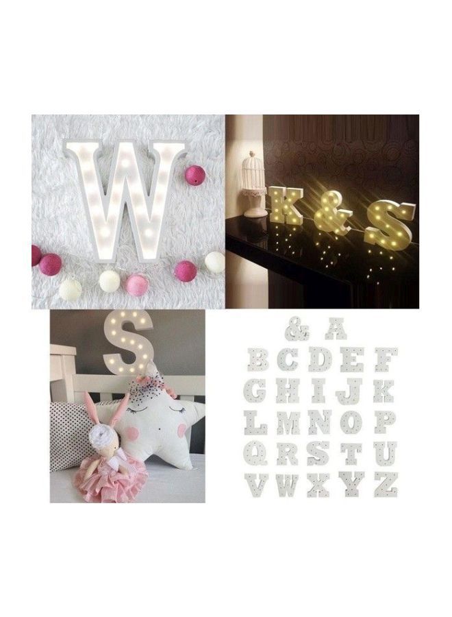 نيبمينينت مصباح LED ليلي خشبي بتصميم حروف أبجدية مكون من 26 حرفا أبيض 15x14x3سنتيمتر - Image 2
