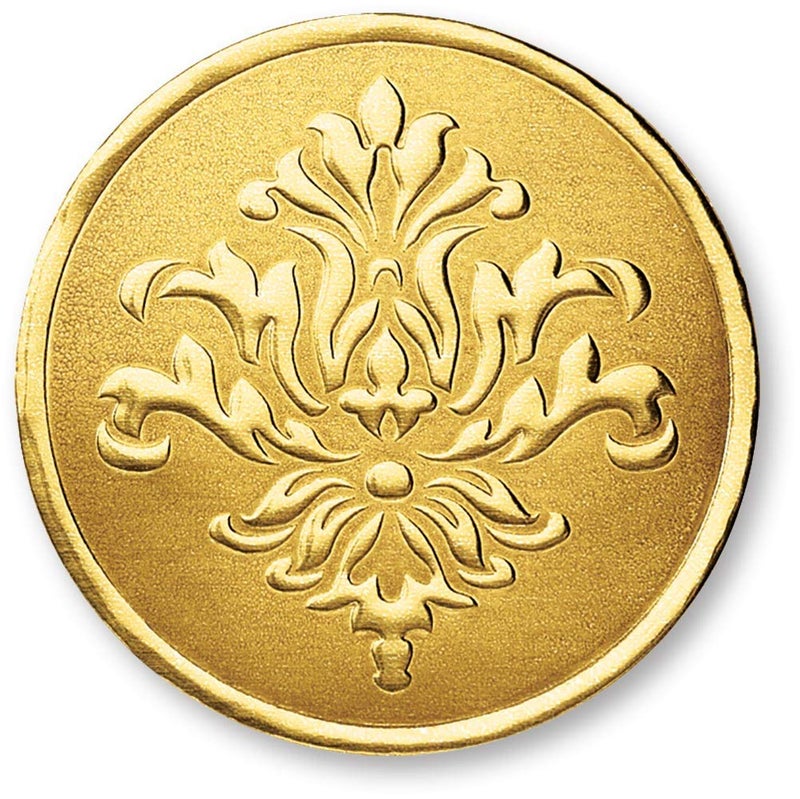 PaperDirect Deluxe Gold Vintage Filigree Foil Certificate Seals 138 Inch Self Adhesive 32 Count Embossed Seals for Certificates Achievement Award Stickers for School Work Diploma