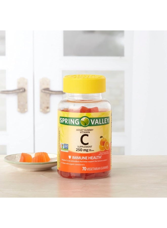 SPRING VALLEY وادي الربيع - فيتامين سي جومي 240 ملغ، 70 جومي برتقالية - Image 2