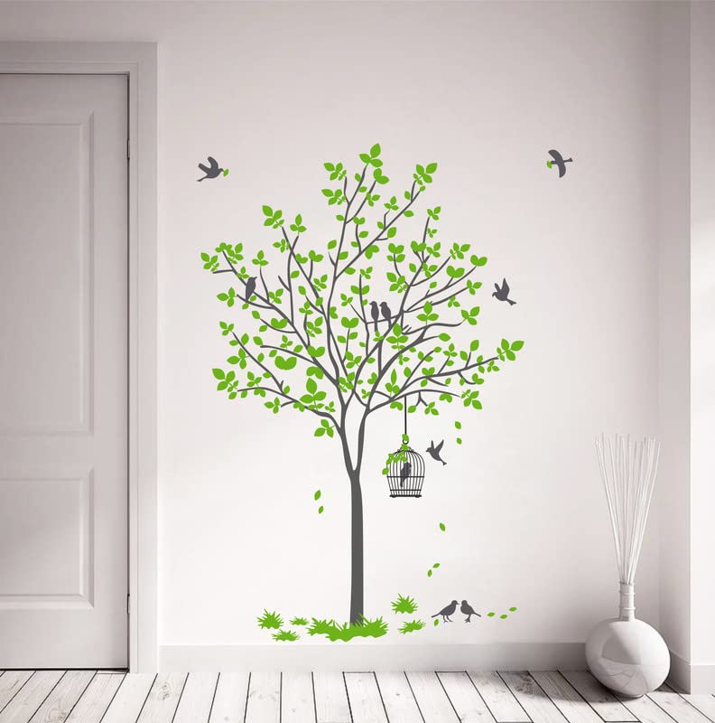 DreamKraft Tree with Swing & Birds Wall Sticker – Nature Theme PVC Vinyl Art for Living Room & Kids Room Décor (Size: 60 x 90 cm) - Image 5