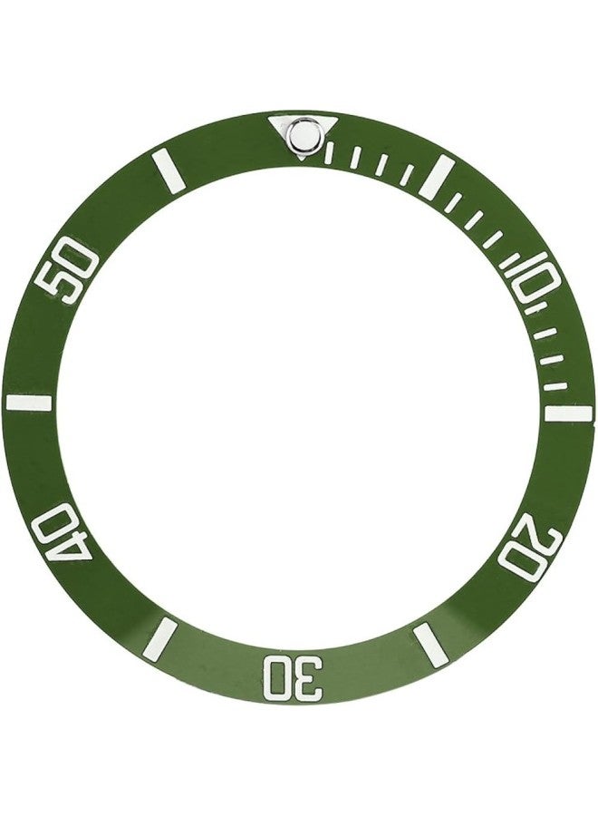 klarako Ceramic Watch Bezel Insert Numbers Markers Wristwatch Loop Replacement Classic Ring Wristband(Green) - Image 1